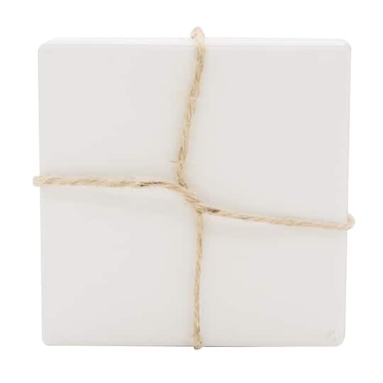 White Ceramic Coasters by Make Market®, 4ct.